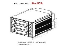 iStarUSA BPU-230SATA 2x5.25" to 3x3.5" SAS/SATA 6.0 Gb/s Hot-Sw8ap Cage