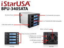 iStarUSA BPU-340SATA 3x5.25" to 4x3.5" SAS/SATA 6.0 Gb/s Hot-Swap Cage