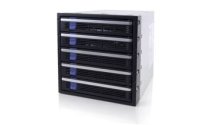 ICY DOCK MB455SPF-B 5 Hot Swap SATA 2 HDD in 3 x 5.25 Dive Bay Aluminum Rack w/Swappable Fan.