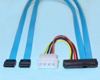 SAS-7P82-2 -- Dual Channel SFF-8482 29pin SAS Drive cable with Two (2) 7-Pin SAS Host Connector & 4-pin power.