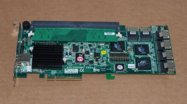 Areca ARC-1261ML 16-Port PCI-Express PCIe SATA II RAID Controller. With 2GB RAM.