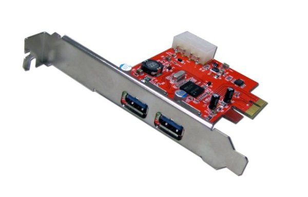 AMS PCIE-U3PC - SuperSpeed USB 3.0 (2-Port) PCI-E Host Controller w/ 4-pin Molex power connector. Powered by NEC chipset