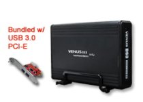 AMS Venus DS3 DS-309PEU3 3.5″ SATA Drive, USB3.0 External Enclosure w/ USB 3.0 PCI-E Conntroller. Black