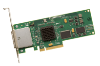 LSI Logic SAS3801E PCI-Express, 3GB/s miniSAS 8-Port Host Bus Adapter with 2x SFF-8088 Connectors