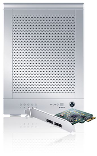 Sans Digital TowerRAID TR5MP - 5 Bay eSATA RAID 0/1/10/5/JBOD Storage w/ 6G PCIe Card (Silver)