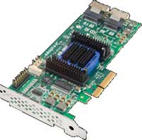 Adaptec RAID ASR-6805 PCIe 6Gb 8 internal port SAS+SATA controller.