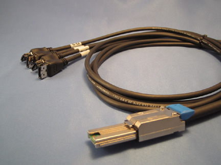 TMC C5647E-xM External MiniSAS 26 SFF-8088 (Host) to eSATA x4 (Target) Fanout cable