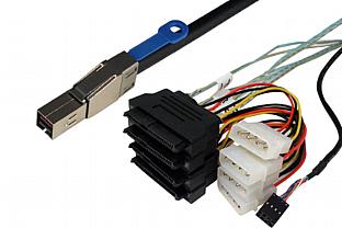 C5529-xM External Mini SAS HD (SFF-8644) - SAS Drive x4 Fanout Cable W/Power