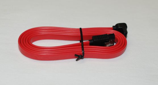 1-Meter 7-Pin SATA Cable with One Straight Connector and One 90-Degree Angled Connector