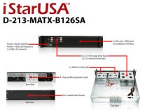 iStarUSA D-213-MATX-B126SA 2U Compact microATX Rackmount 6 x 2.5" Hotswap Drives PS2 PSU