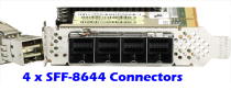Dell / LSI SAS 9202-16e 6Gb/s SAS Host Bus Adapter HBA W/ 4 x SFF-8644 MiniSAS HD Connector. Low Profile.