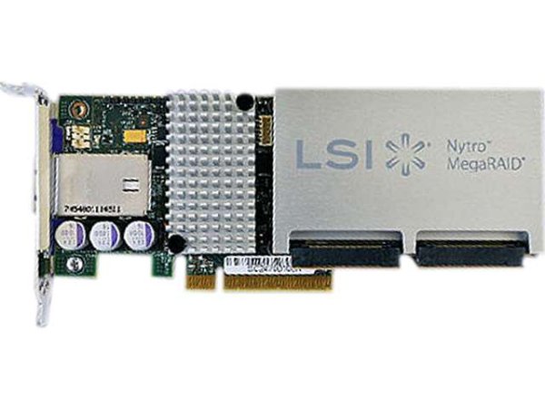 LSI00395/8110-4e - LSI Nytro MegaRAID SAS 4 External Ports RAID 0/1/5/50/6 PCI-Exp 3 x 8 1G DDRIII & 200GB eMLC, MD2, w/