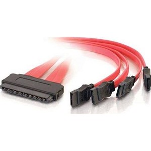 Cables To Go 10248 SFF-8484 (Host) to (4) 7-Pin Discrete (Target) SATA SAS Fanout Cable. 0.5 Meter.