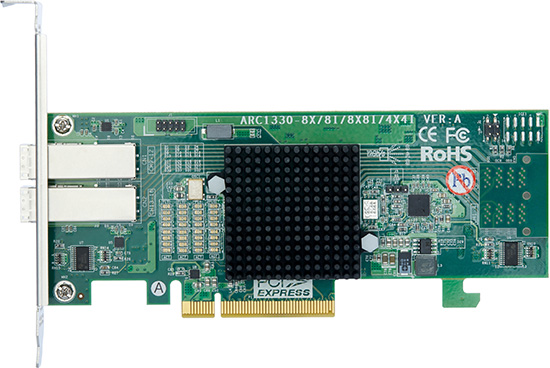 Areca ARC-1330-8x 8-Ext ports/2x SFF-8644 PCIe 3.0 x8 12Gb/s SAS Host Adapter