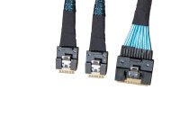 High Quality Internal SlimSAS x8 SFF-8654 to 2 x Internal SlimSAS x4 SFF-8654 Cable 1 Meter (Replace Broadcom 05-60004-00)